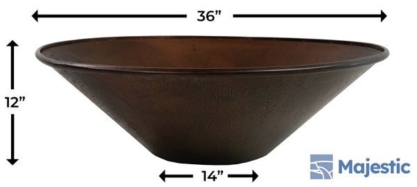 12 Diameter Handcrafted Hammered Copper Mixing Bowl