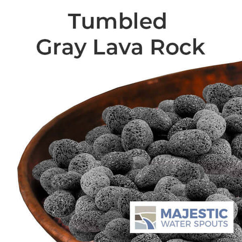 Tumbled Round Gray Lava Rock for Fire Bowl