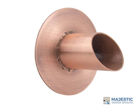 Waverly <br> 1.5" Round Water Spout - Brushed Copper
