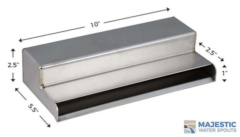 Sutton <br> 10" Shower Waterfall Scupper - Brushed Stainless Steel