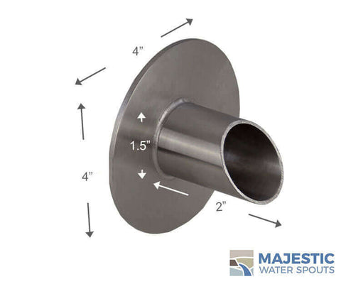 Waverly <br> 1.5" Round Water Spout - Stainless Steel