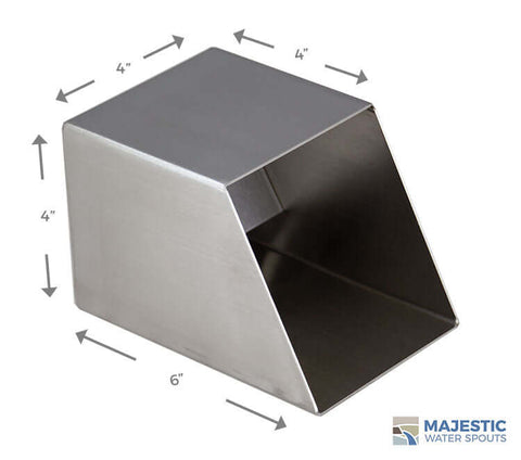 4" Pool & Fountain Water Feature Scupper - Stainless Steel