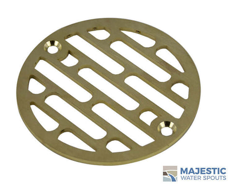 Galleria <br> 4" Round Drain Cover - Brushed Brass