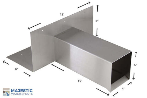 Nelson <br> 4" Box Roof Drainage Scupper - Stainless Steel