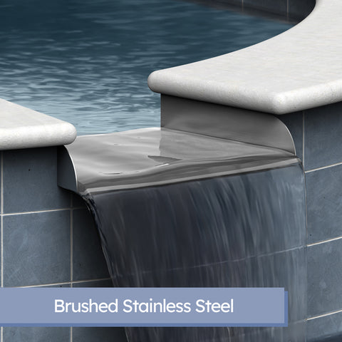 Lombardi <br> 18" Curved Spa/Fountain Spillway - Stainless Steel