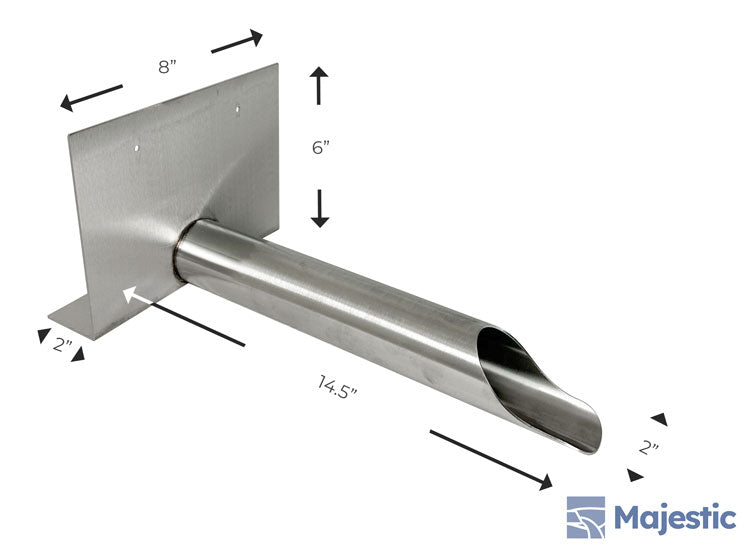 Waldorf<br> 2" Round Roof Drainage Scupper - Stainless Steel