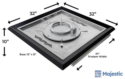 Canto <br> 32" Square Water & Fire Bowl - Satin Black