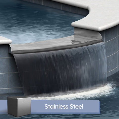 Lombardi <br> 36" Curved Spa/Fountain Spillway - Stainless Steel