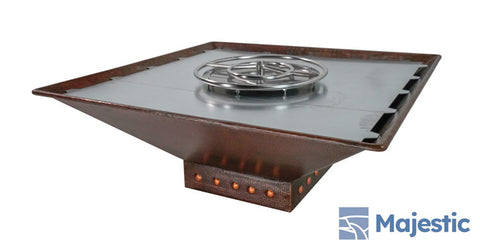 Valiente <br> 42" Square Gas Fire Pit - Hammered Copper