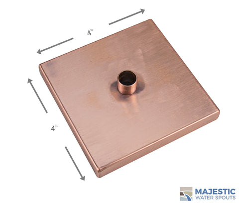 Clarke <br> 4" Square Modern Fountain Emitter - Copper