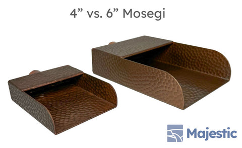 Mosegi <br> 6" Rectangular Water Spout - Hammered Copper