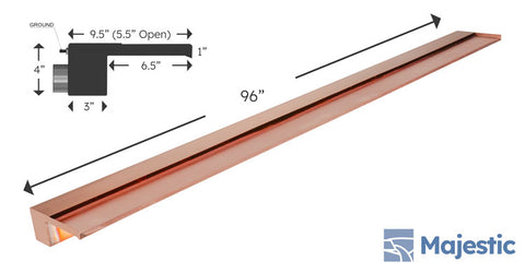 Zanardi <br> 96" Open Top Waterfall Spillway - Copper