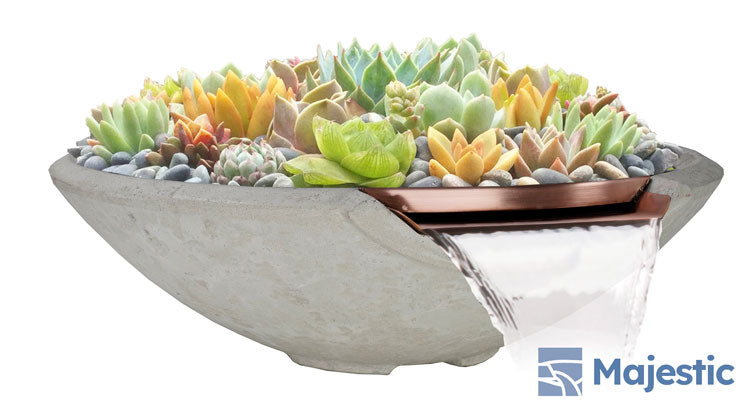 stone succulent pot Redondo 33" Round Planter Pot & Water Bowl - Cast Stone/Concrete Sienna