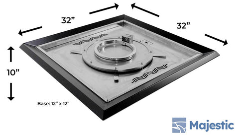 Canto <br> 32" Square Outdoor Fire Bowl - Satin Black
