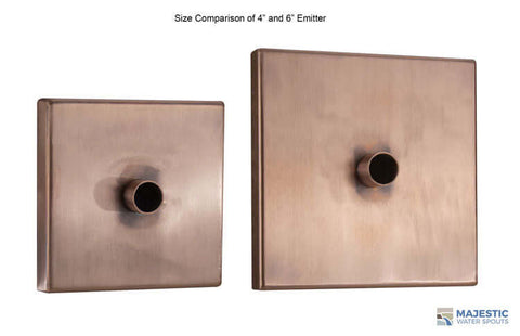 Clarke <br> 4" Square Modern Fountain Emitter - Copper