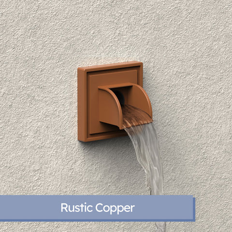 Marcello <br> Square Water Feature Spout - Rustic Copper