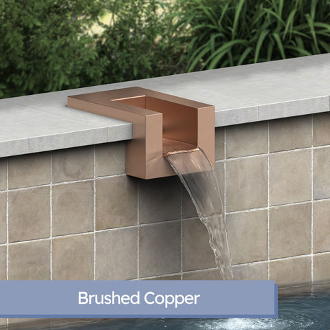 Cayman <br> 8" U-Style Pool/Fountain Scupper - Copper