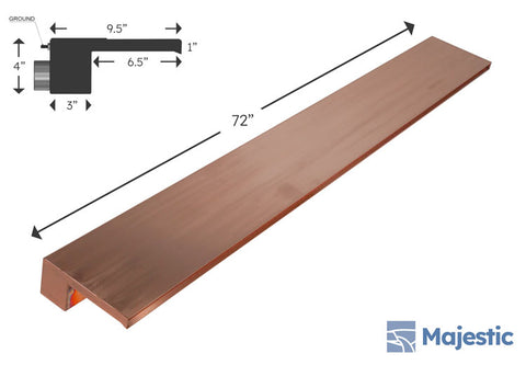 Zanardi <br> 72" Closed Top Waterfall Spillway - Copper