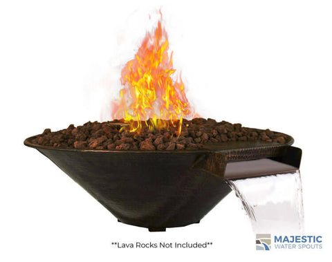 Redondo <br> 33" Hemisphere Water & Fire Bowl - Cast Stone Concrete