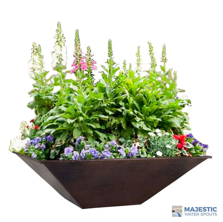 copper plant pots Mesa 31" Square Planter Bowl