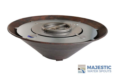 Copper Outdoor Pool Fire Bowl Round