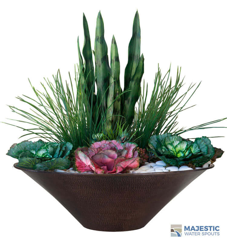 Copper Planter Bowl Pot for Landscaping Backyard with Plants