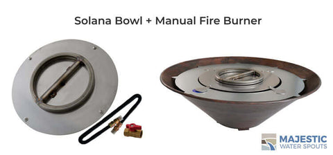 Copper Round Fire Bowl with Manual Burner
