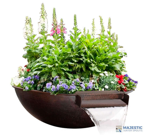 Copper Round Flower Planter Pot Bowl for Fountain Pool