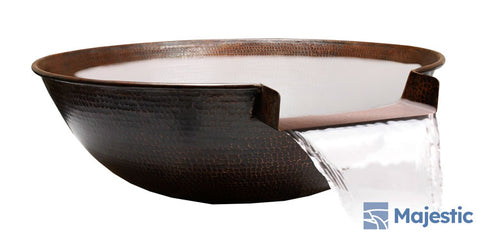 Redondo <br> 33" Hemisphere Water & Fire Bowl - Cast Stone Concrete