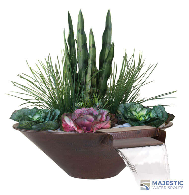 Copper Waterfall Planter Bowl Pot for Pool Fountains