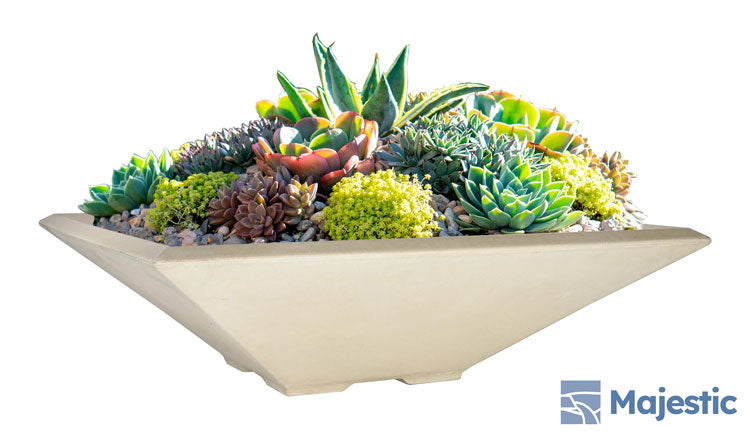 concrete succulent planters Piazza 33" Square Planter Bowl/Pot - Cast Stone/Concrete Slate