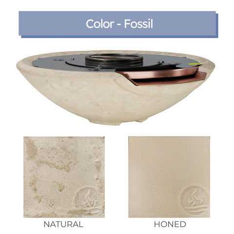 Redondo <br> 33" Hemisphere Water & Fire Bowl - Cast Stone Concrete