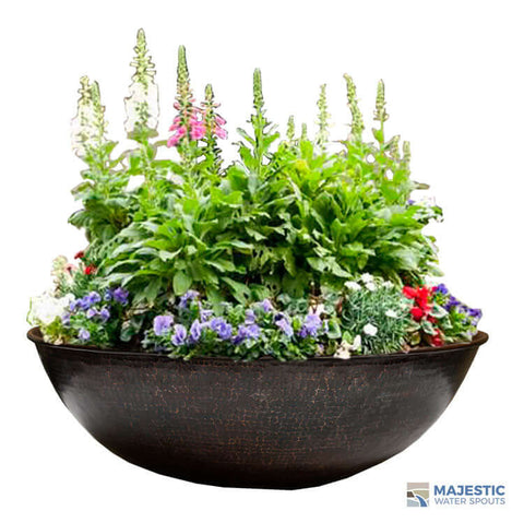 Hamered Copper Metal Outdoor Flower Planter Pot