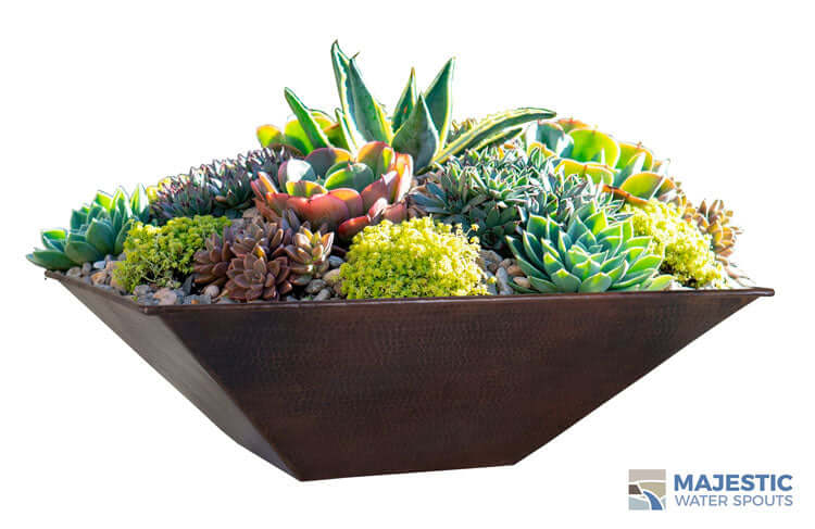 Hammered Copper Planter Bowl for Plants
