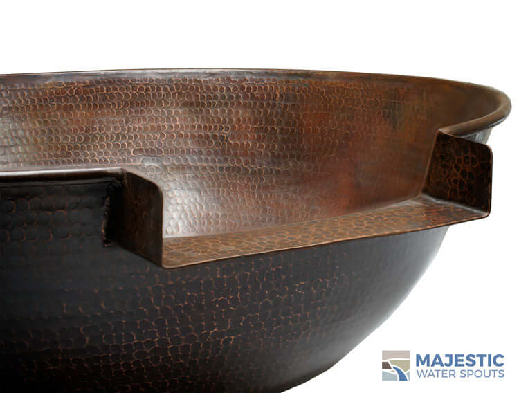 Hammered Copper Round Pool Water Bowl