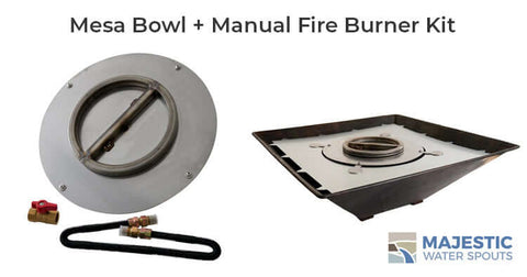 Match Lit Fire Burner with Square Copper Bowl