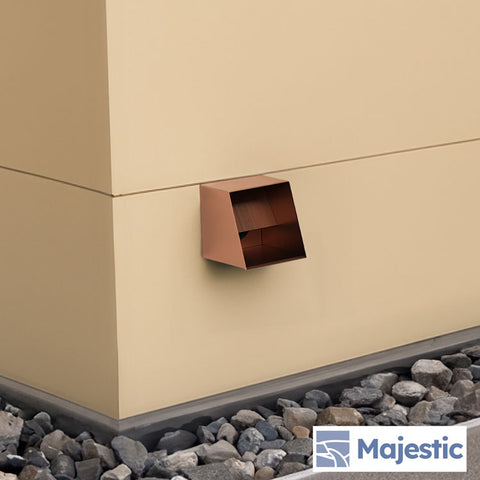 Hugo <br> 6" Roof Drainage Scupper - Copper