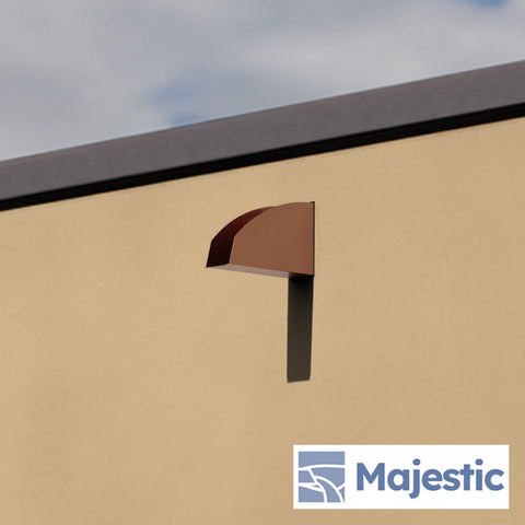 Johnstone <br> 8" Tall Roof Drainage Scupper - Copper