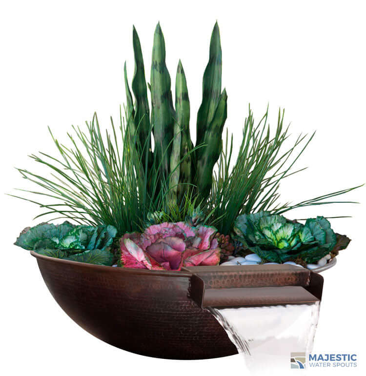 small copper pots for plants Sonora 31" Hemisphere Water & Planter Bowl