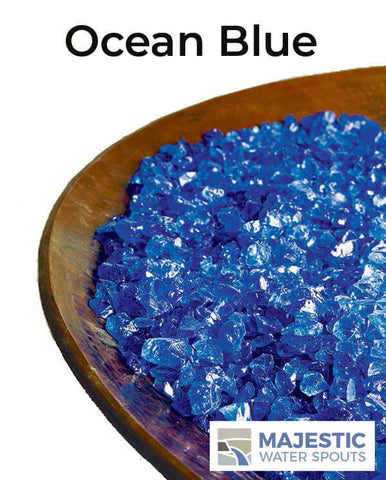Ocean Blue Decorative Fire Pit Glass