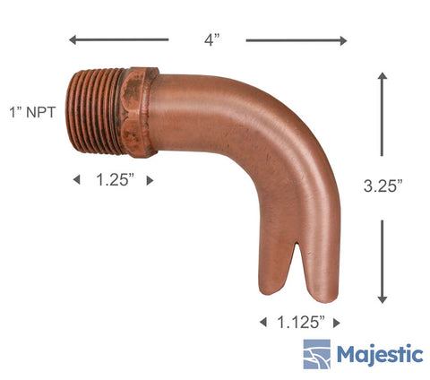 Steinert <br>Large Courtyard Fountain Water Spout - Copper