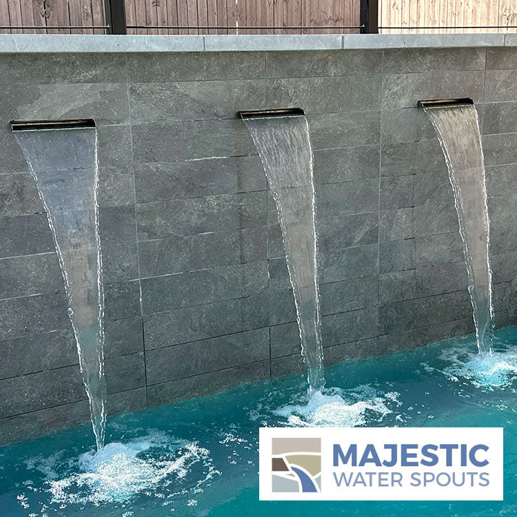 Pool Spillways Nakano 12” Waterfall Spillway - Stainless Steel (Recommended)