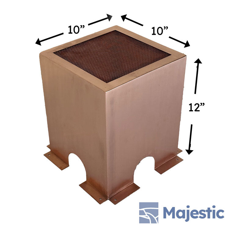 10" Square Boxed Fountain Splash Guard - Copper
