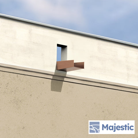 Rossi <br> 6" Open Top Roof Drainage Scupper - Copper