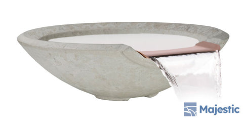 Redondo <br> 33" Hemisphere Water Bowl - Cast Stone Concrete