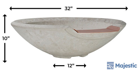 Redondo <br> 33" Hemisphere Water Bowl - Cast Stone Concrete