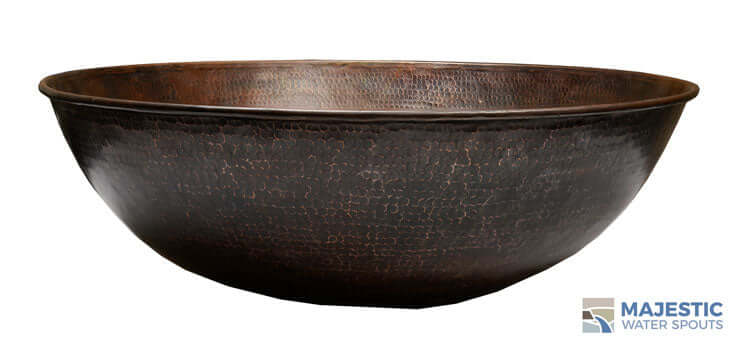 hammered copper plant pots Hammered Copper Round Planter & Water Bowl For Fountains & Pools with Flower Pot