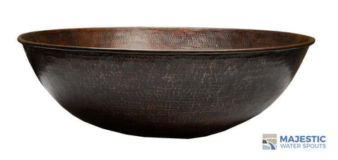 Round Hammered Rustic Copper Planter Outdoor Landscape Bowl