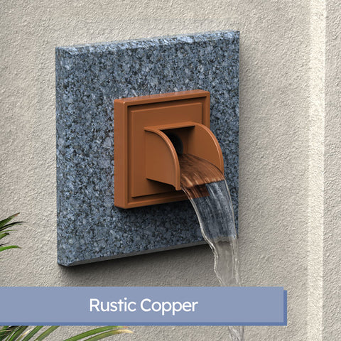 Marcello <br> Square Water Feature Spout - Rustic Copper