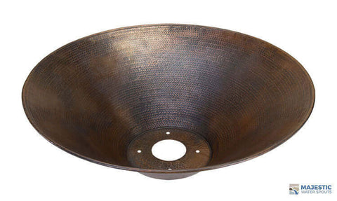 Solana 31" Round Hammered Copper Planter Bowl Top